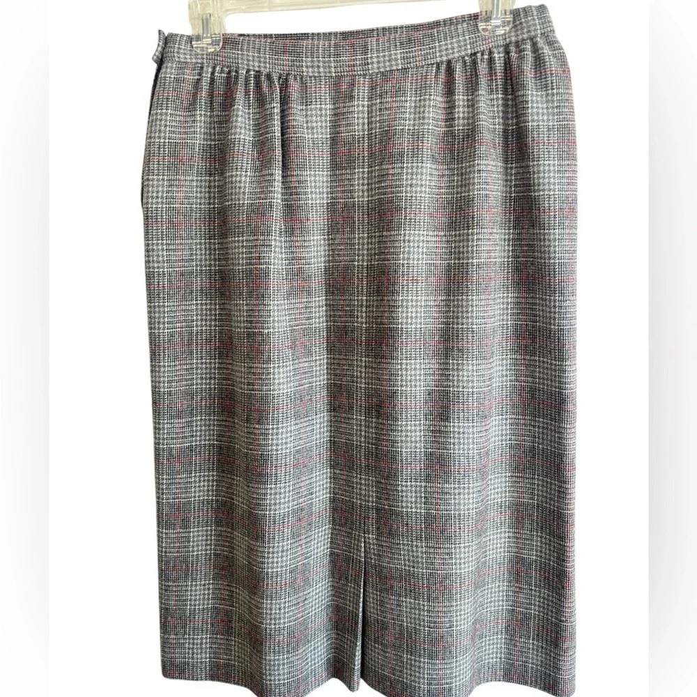 VTG Pendleton Plaid Wool Midi Skirt Womens 12P Lined Pleaded Pockets Made in USA